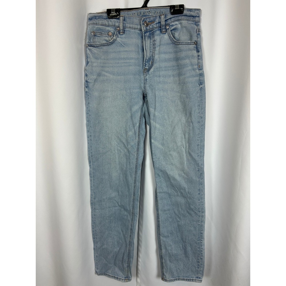 American Eagle‎ Super High-Rise Straight Light Wash Stretch Denim Jeans Size 0